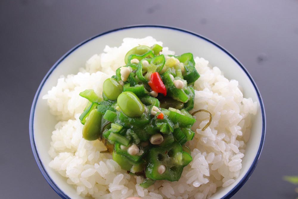 夏野菜のネバとろごはん
